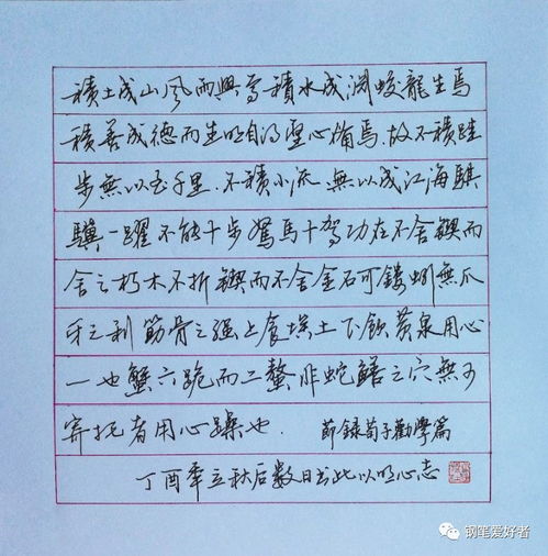 荀子.勸學 手寫鋼筆字筆友鋼筆書法習作欣賞