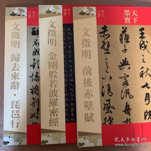 文徵明書歸去來(lái)辭 琵琶行 前后赤壁賦 金剛般若波羅蜜經(jīng)三冊(cè) 彩印