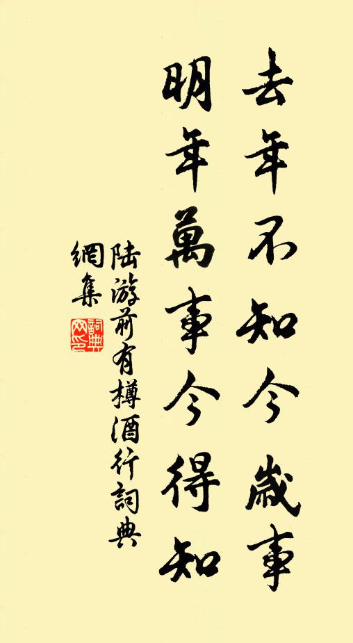 去年不知今歲事,明年萬事今得知